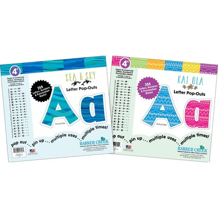 BARKER CREEK Kai Ola and Sea & Sky 4" Letter Pop-Out Set (2 Designs), 510/Set 4130